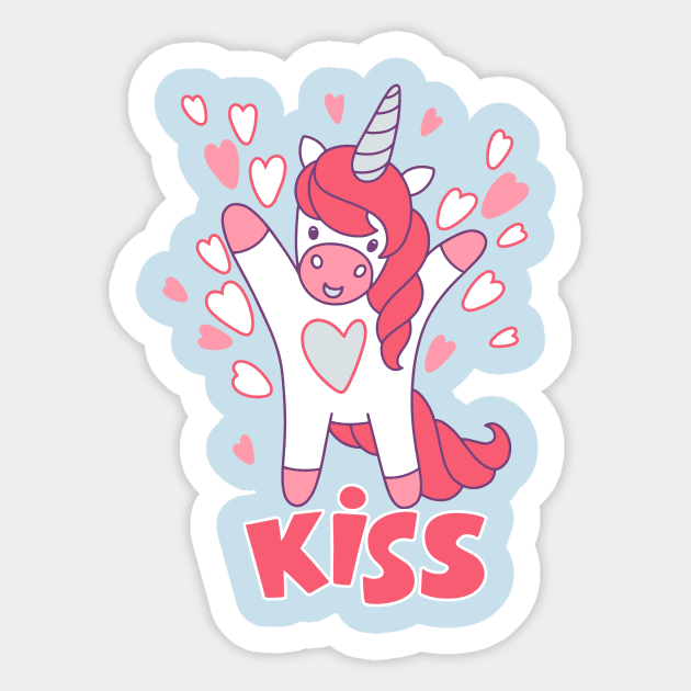 Kiss Unicorn Sticker by Mashmuh